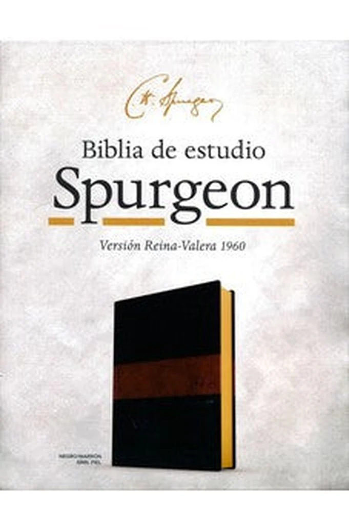Biblia RVR 1960 de Estudio Spurgeon Duotono Marrón Símil Piel