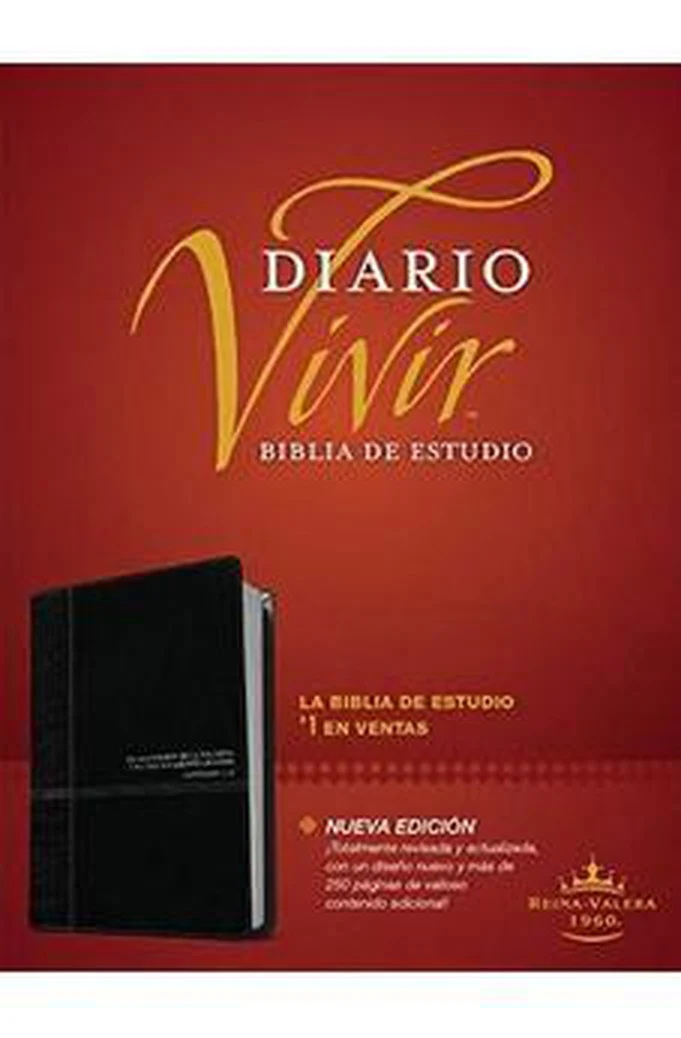 Biblia RVR 1960 de Estudio Diario Vivir Negro Ónice Símil Piel con Índice