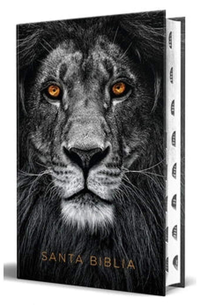 Biblia RVR 1960 Letra Grande Tamaño Manual Tapa Dura León de Judá con Índice