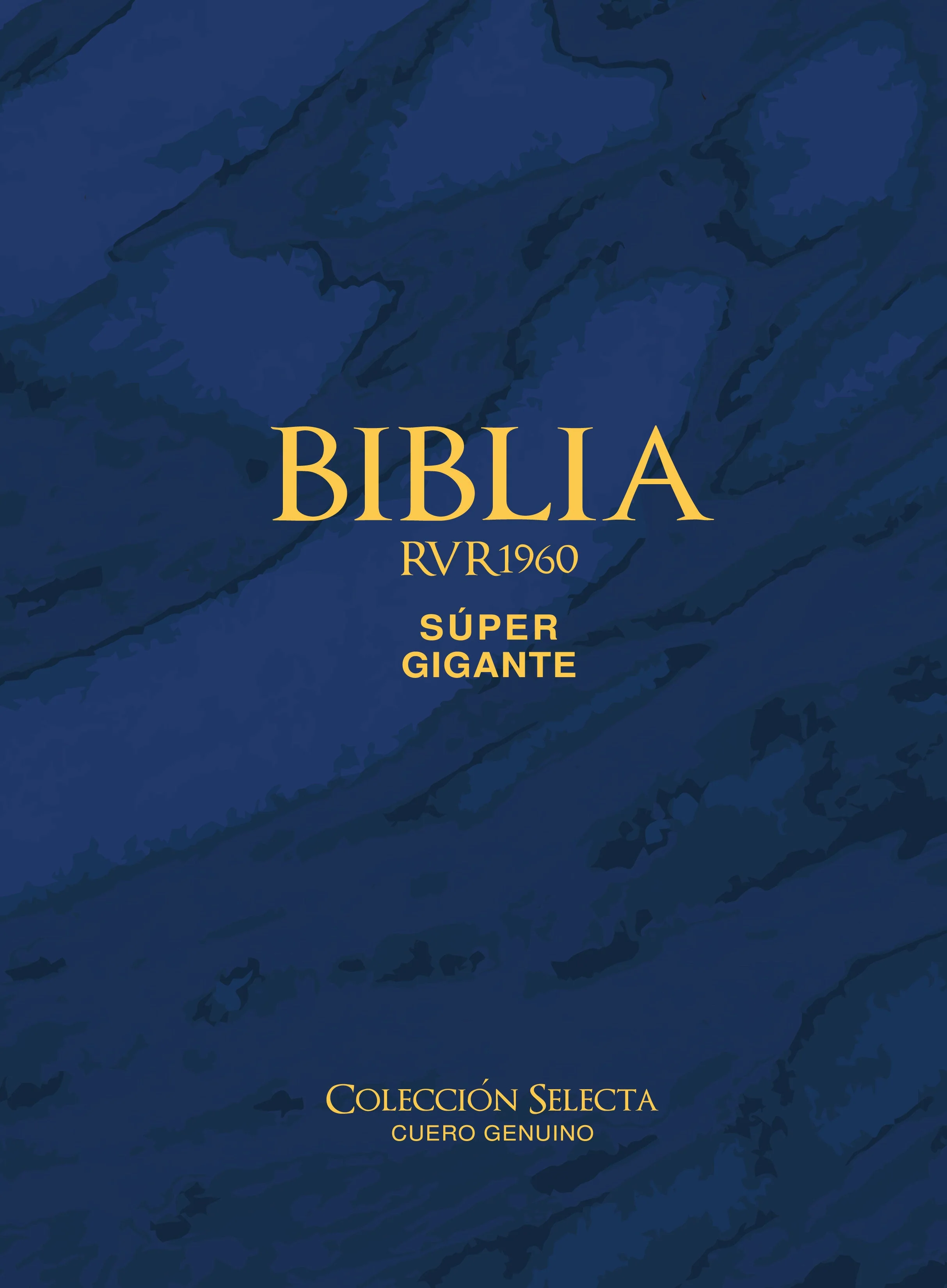 Biblia RVR 1960 Letra Súper Gigante Cuero Genuino Azul con Índice
