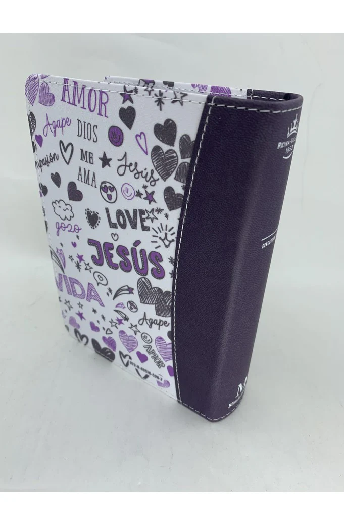 Biblia RVR 1960 Bolsillo Símil Piel Lila con Índice
