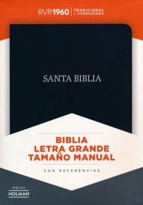 Biblia RVR 1960 Letra Grande Tamaño Manual Piel Fabricada Negra con Índice