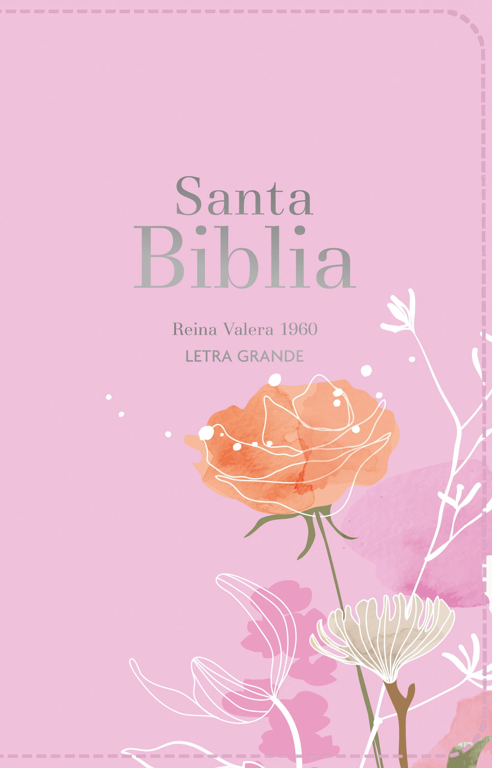 Biblia RVR 1960 Letra Grande Tamaño Manual Símil Piel Rosa