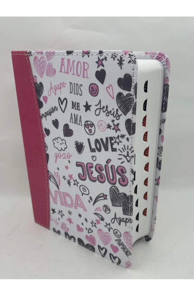 Biblia RVR 1960 Bolsillo Símil Piel Rosa con Índice