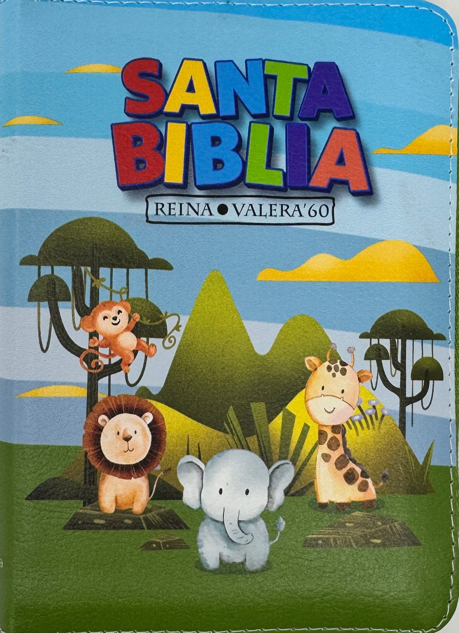 Biblia RVR 1960 Bolsillo para Niños Animales Vinilo con Cierre
