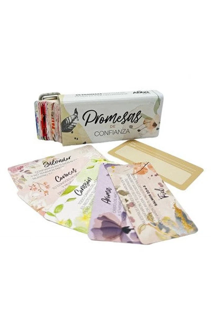 Caja Metálica con 50 Promesas. Promesas de Confianza