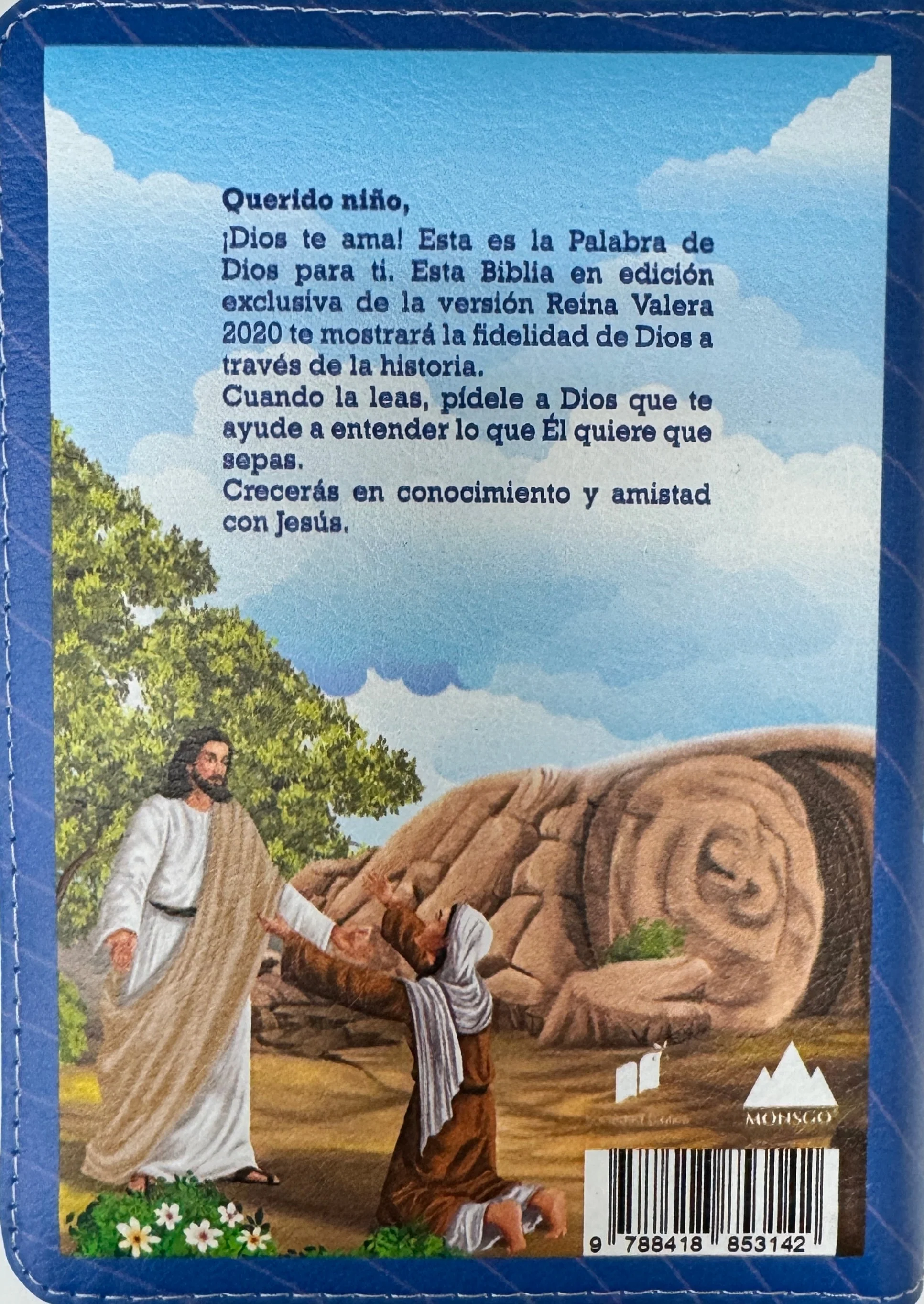 Biblia RVR 2020 para Niños Azul Vinilo con Cierre