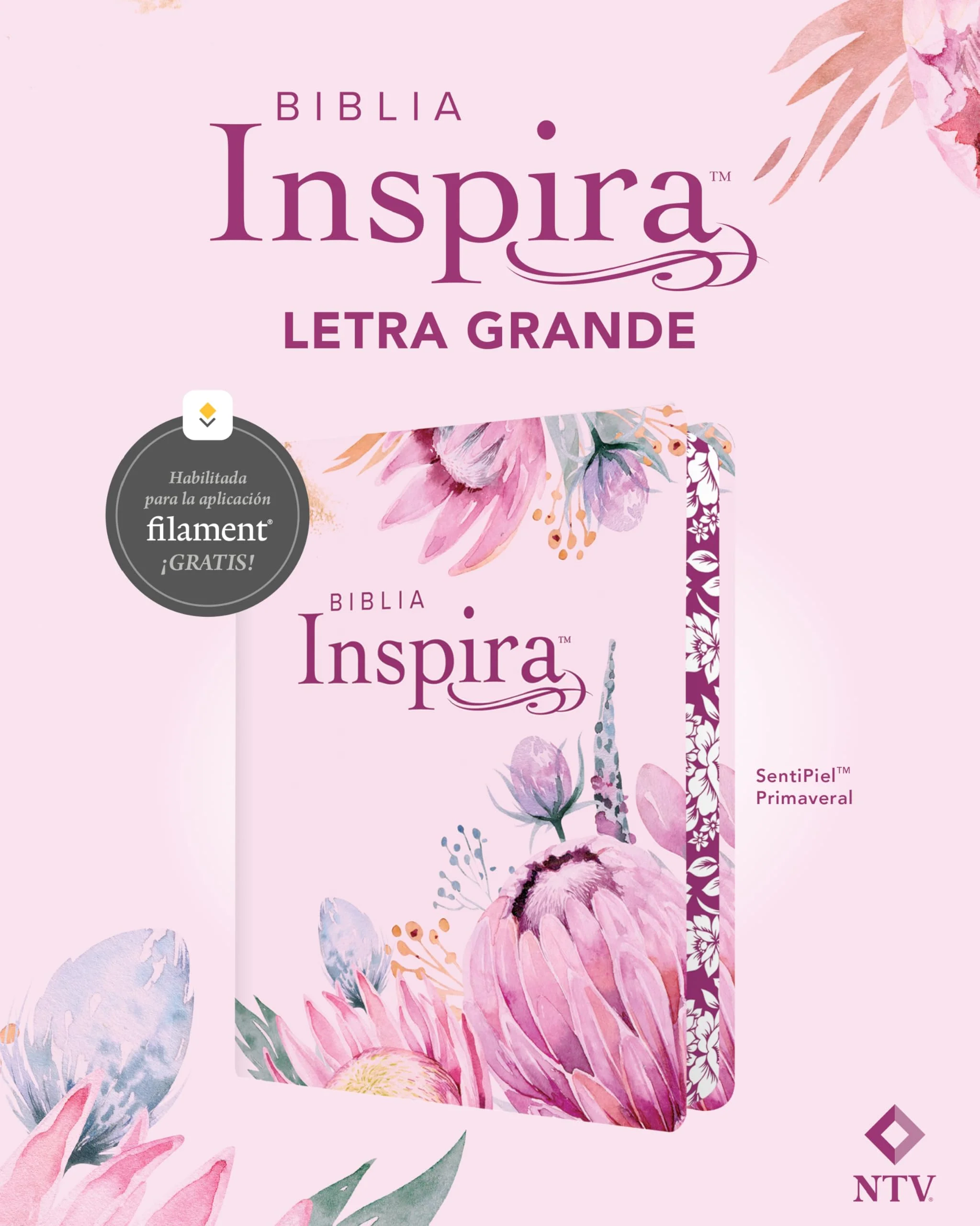 Biblia NTV Inspira Letra Grande con Filament Símil Piel Primaveral