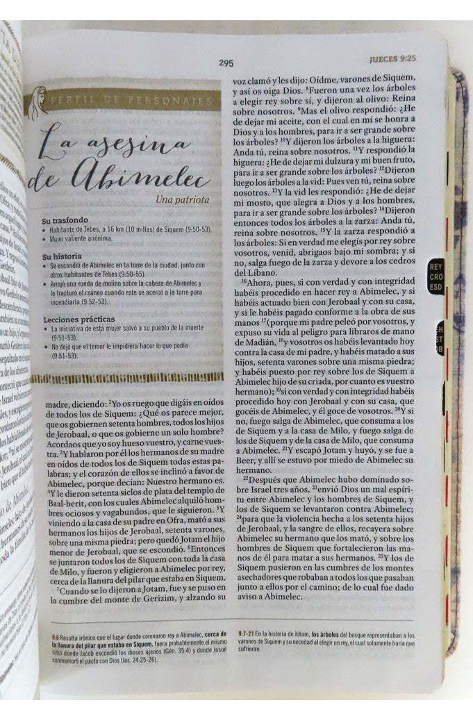 Biblia RVR 1960 de Estudio para Mujer Azul Floreado Tela Impresa con Índice