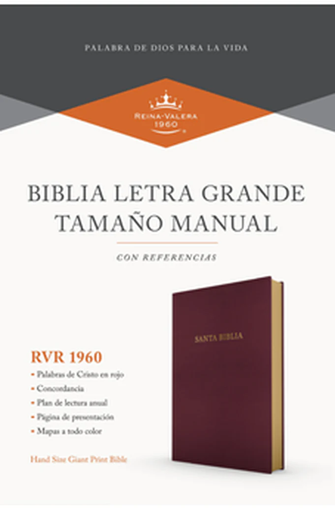 Biblia RVR 1960 Letra Grande Tamaño Manual Borgoña Imitación Piel