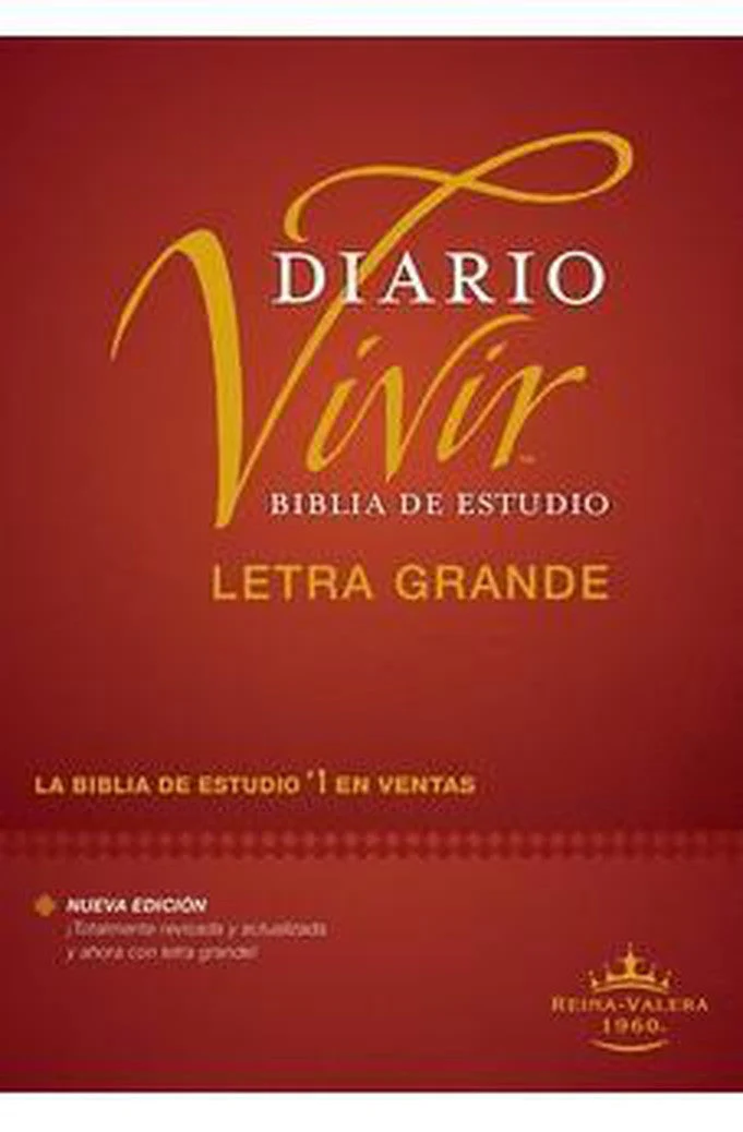 Biblia RVR 1960 de Estudio Diario Vivir Letra Grande Vino Tinto Tapa Dura Índice