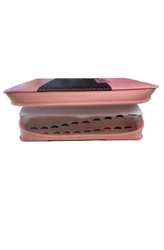 Biblia RVR 1960 Letra Grande Tamaño Manual Rosa Café Símil Piel