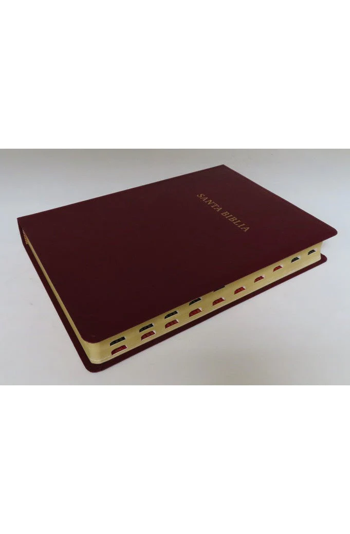 Biblia RVR 1960 Letra Súper Gigante Símil Piel Borgoña con Índice