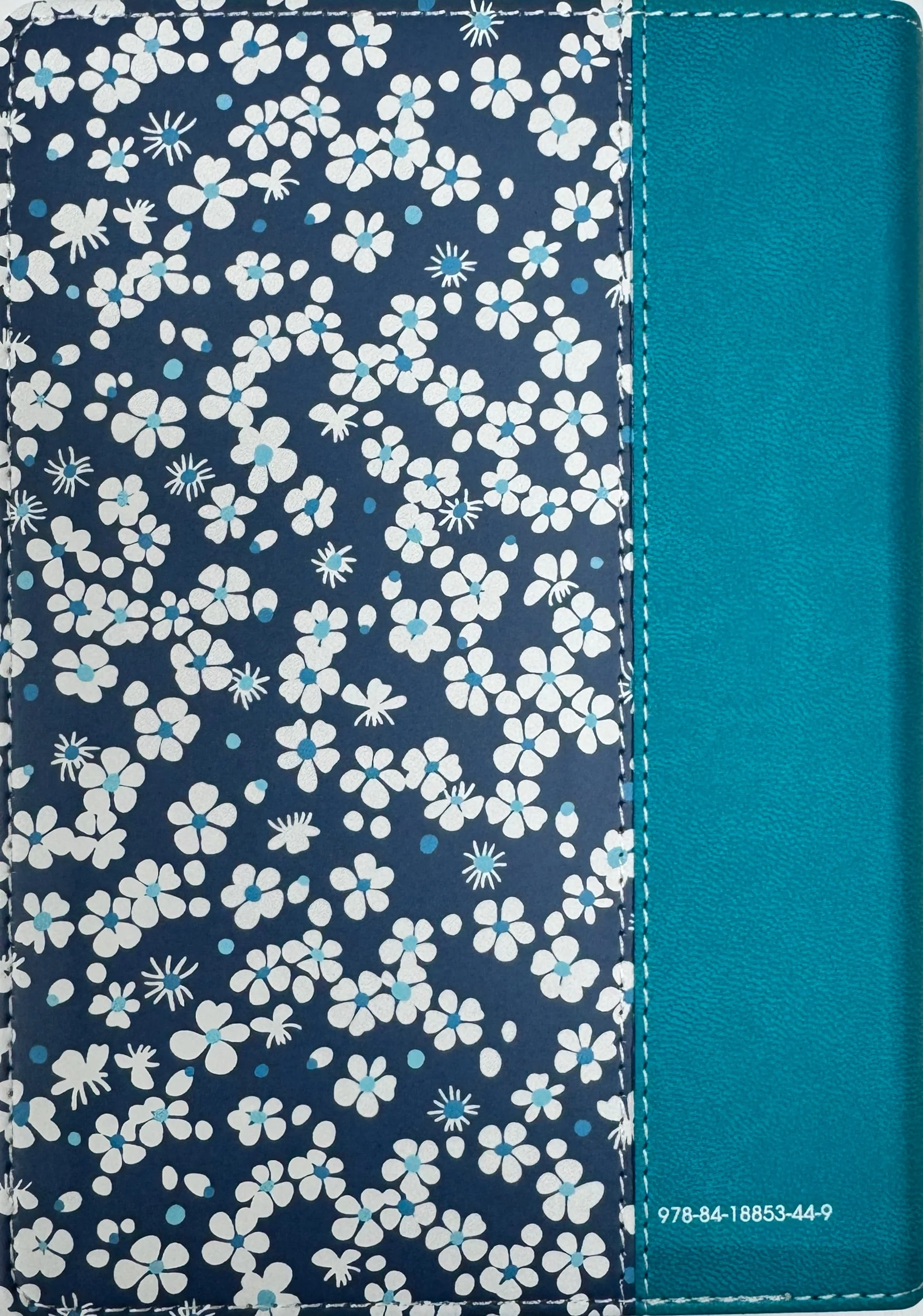 Biblia RVR 1960 Compacta Símil Piel Flores Azul Verde