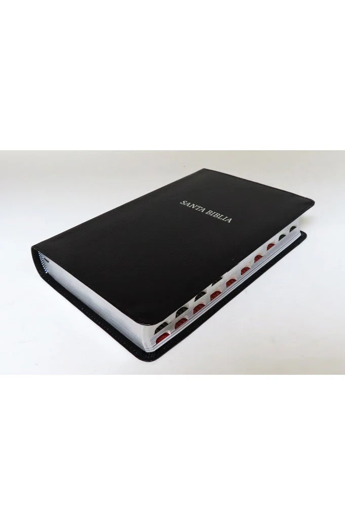 Biblia RVR 1960 Letra Grande Tamaño Manual Piel Fabricada Negra con Índice
