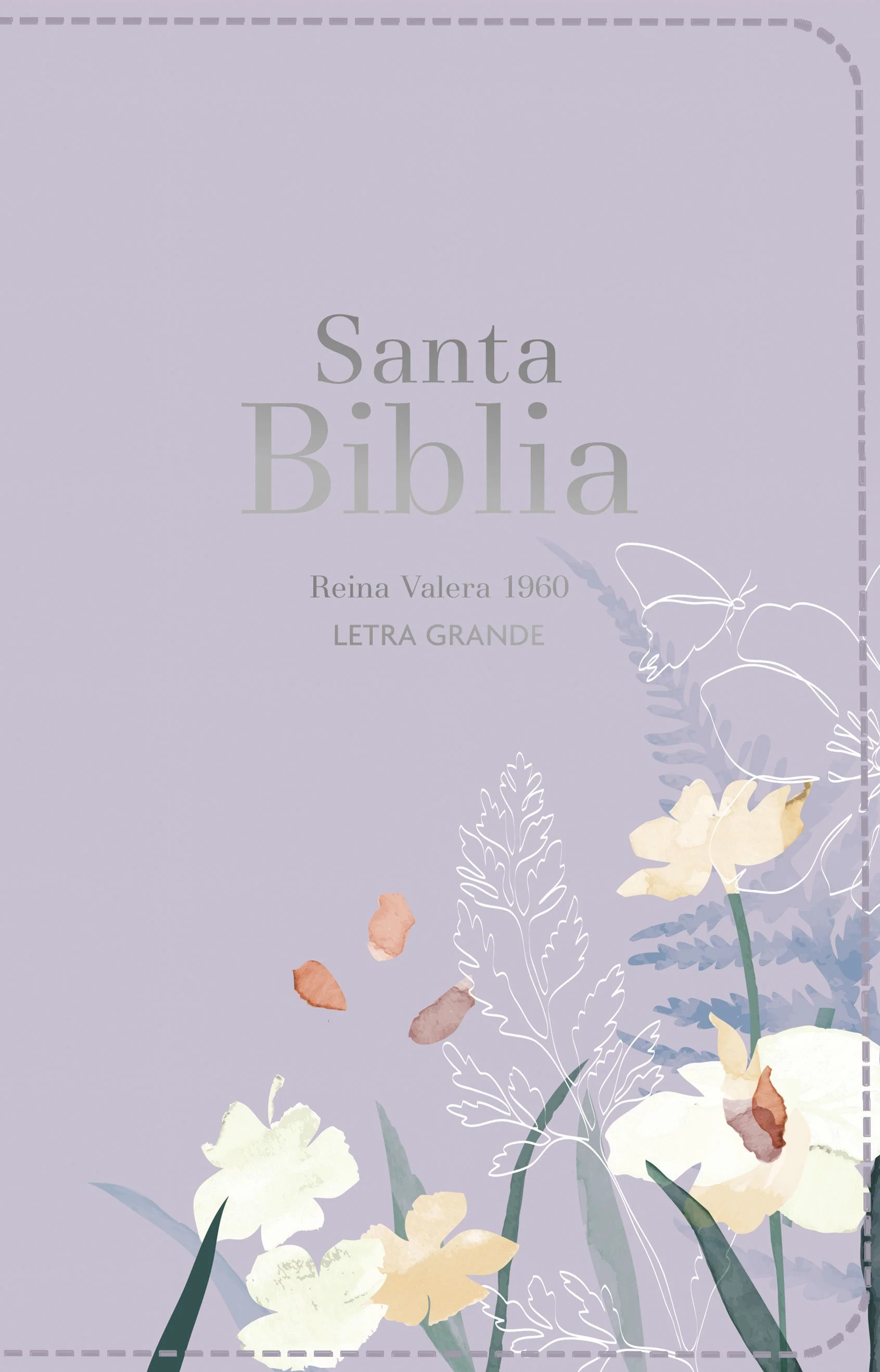 Biblia RVR 1960 Letra Grande Tamaño Manual Símil Piel Lavanda