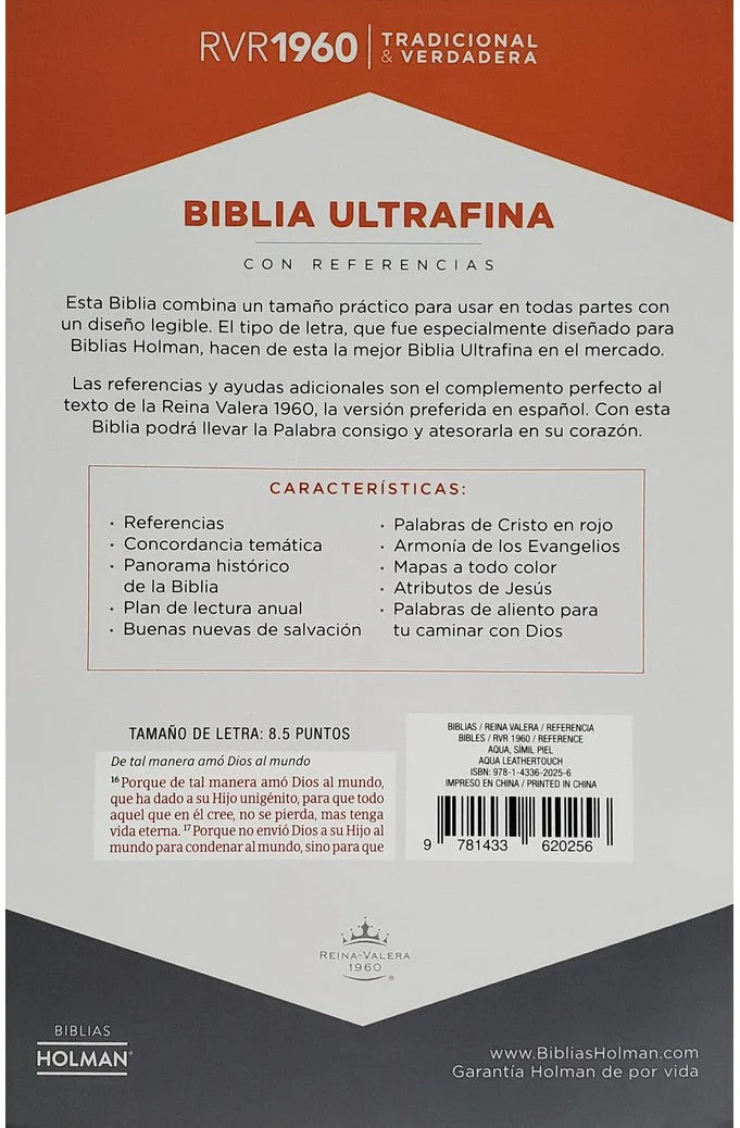 Biblia RVR 1960 Ultrafina Aqua