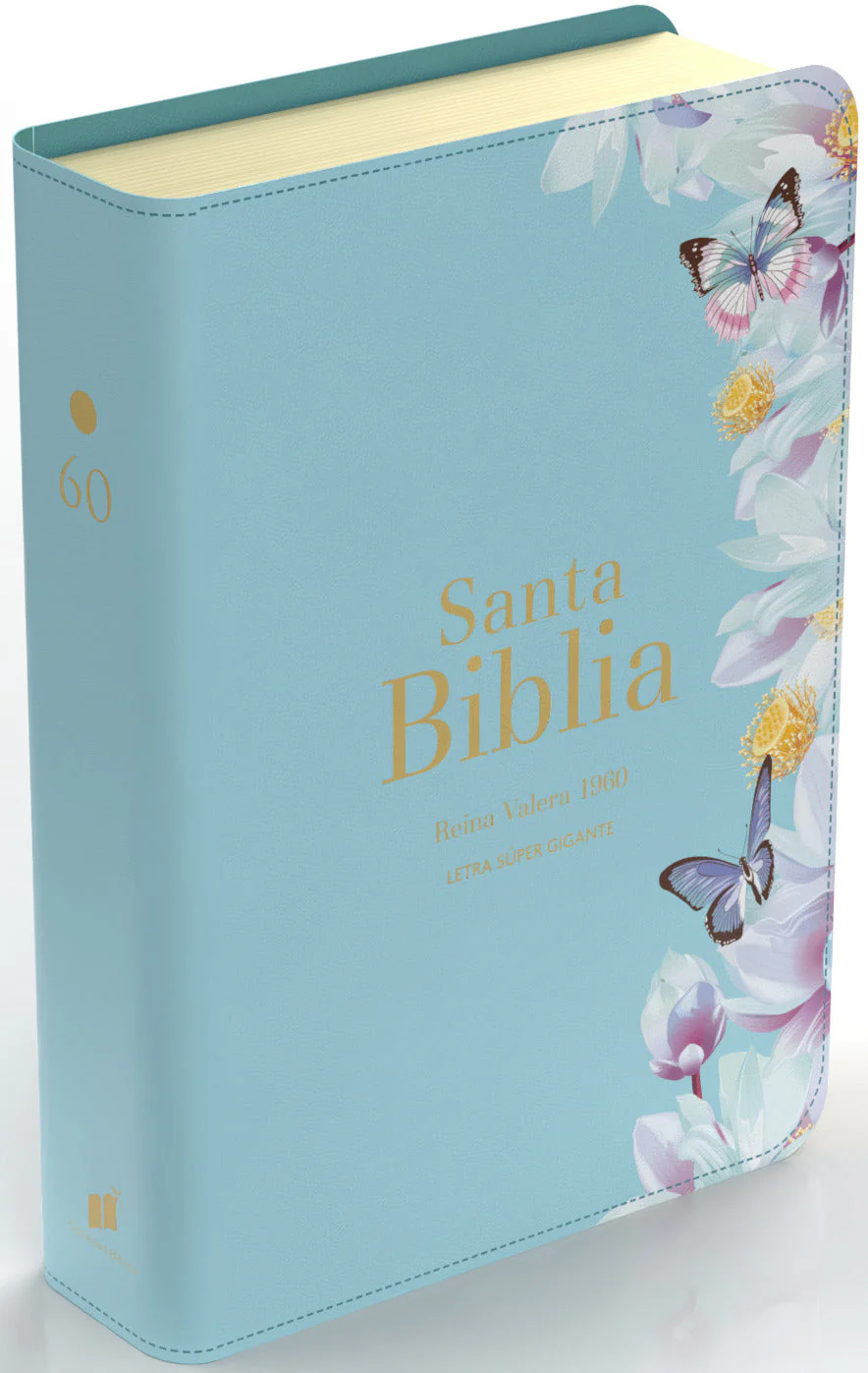 Biblia RVR 1960 Letra Súper Gigante Símil Piel Azul Clara