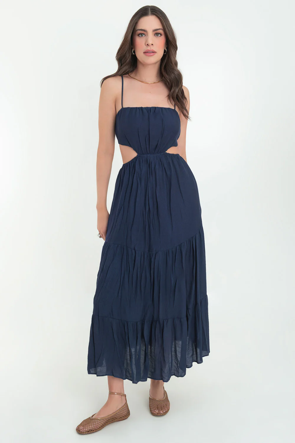 Maxi vestido de tirantes con cut outs