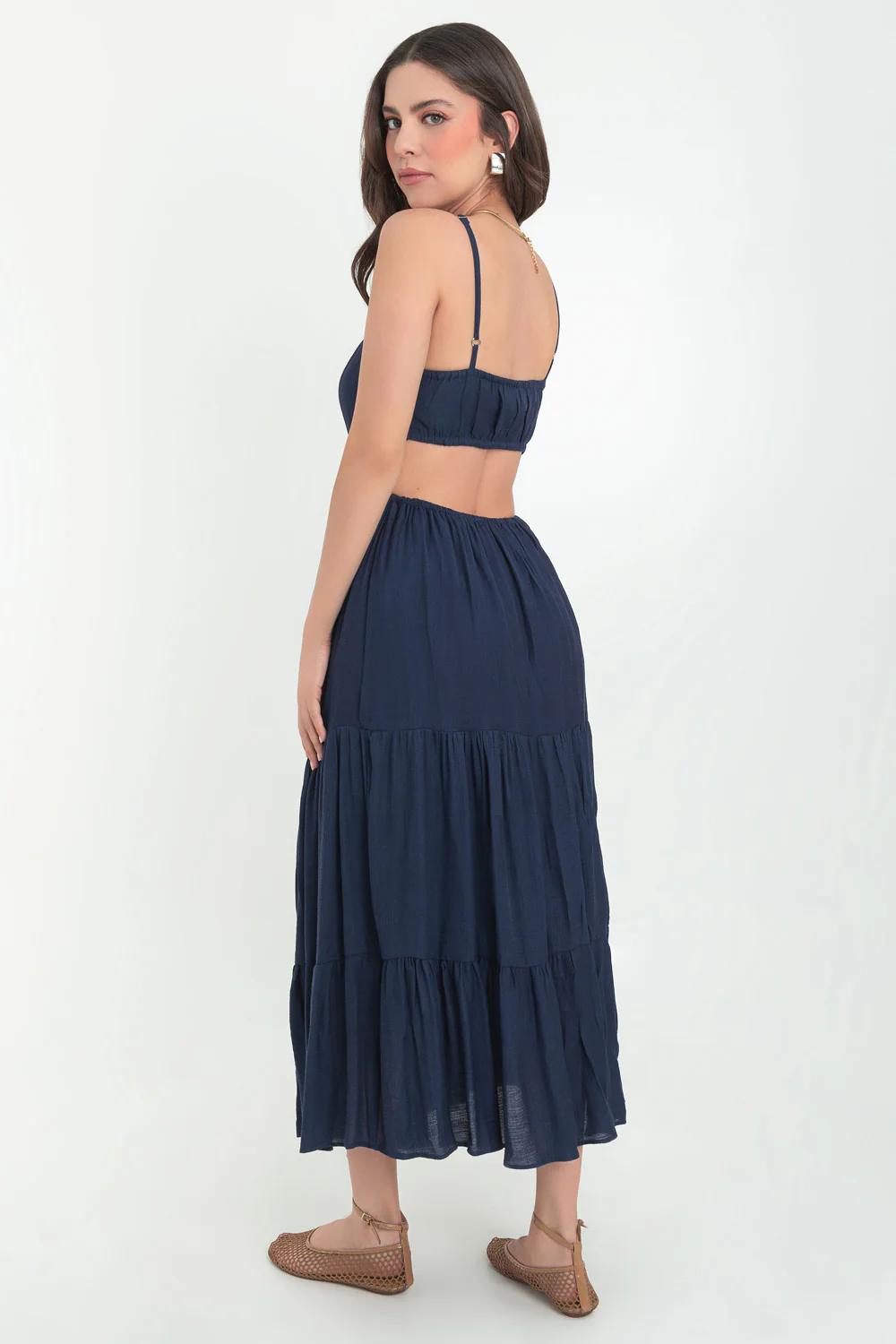 Maxi vestido de tirantes con cut outs