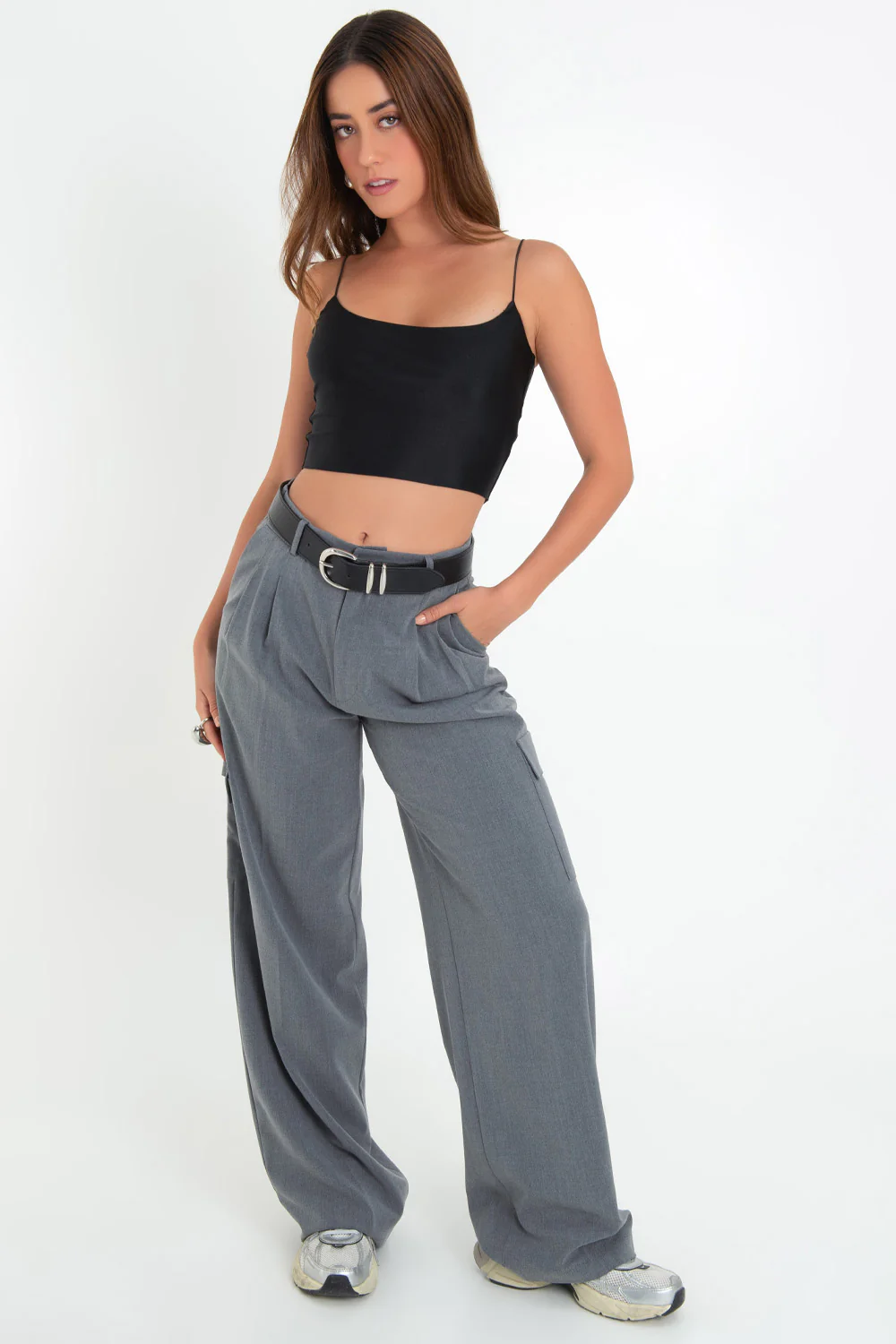 Top satinado tirantes elásticos