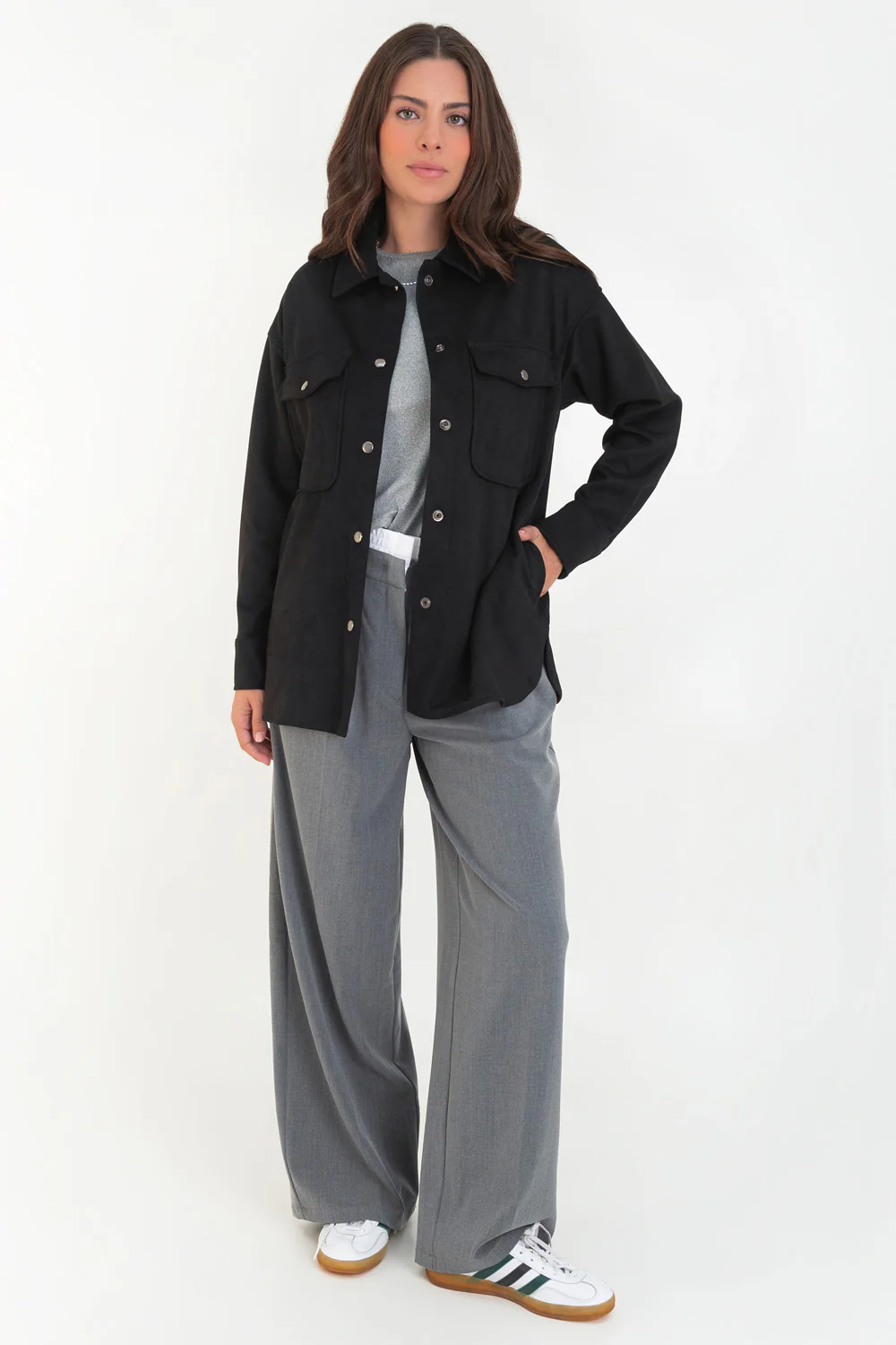 Sobrecamisa oversized de botones en contraste