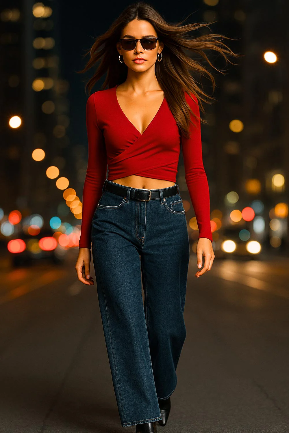 Crop top Éclat manga larga