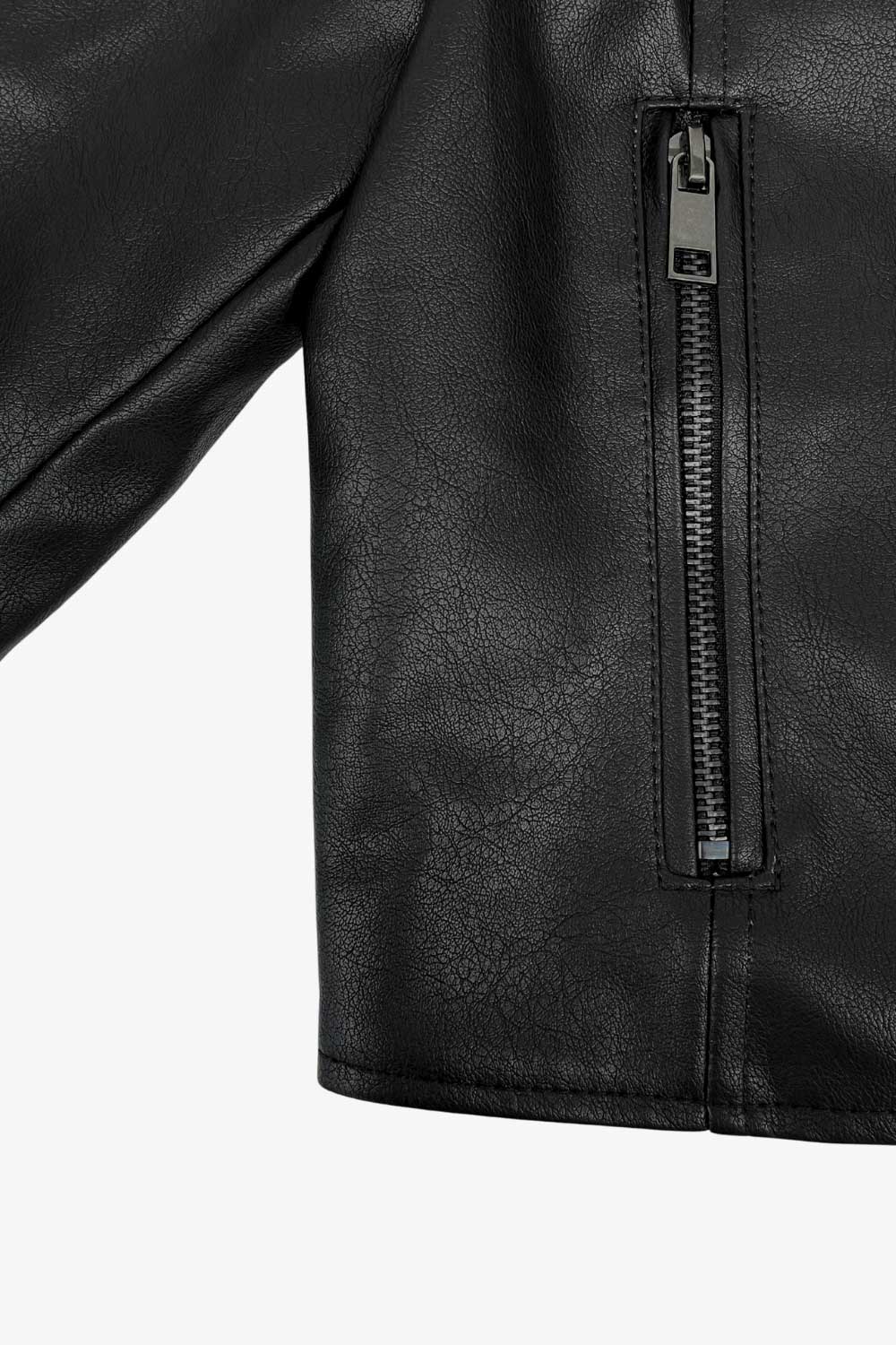 Chamarra biker efecto piel