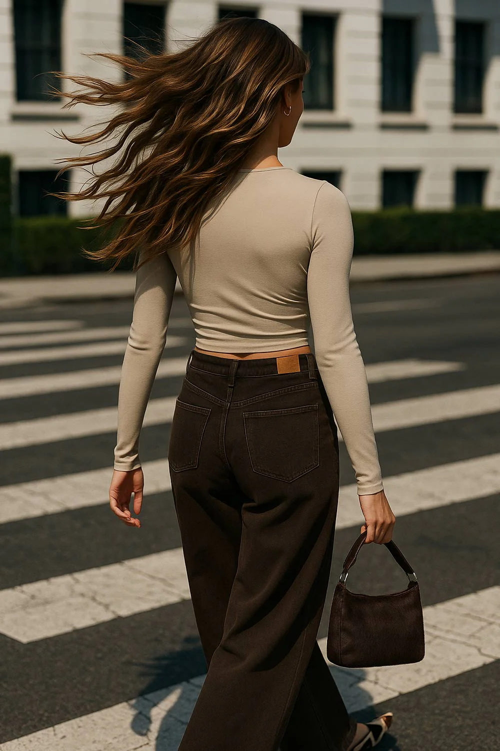 Crop top Éclat manga larga