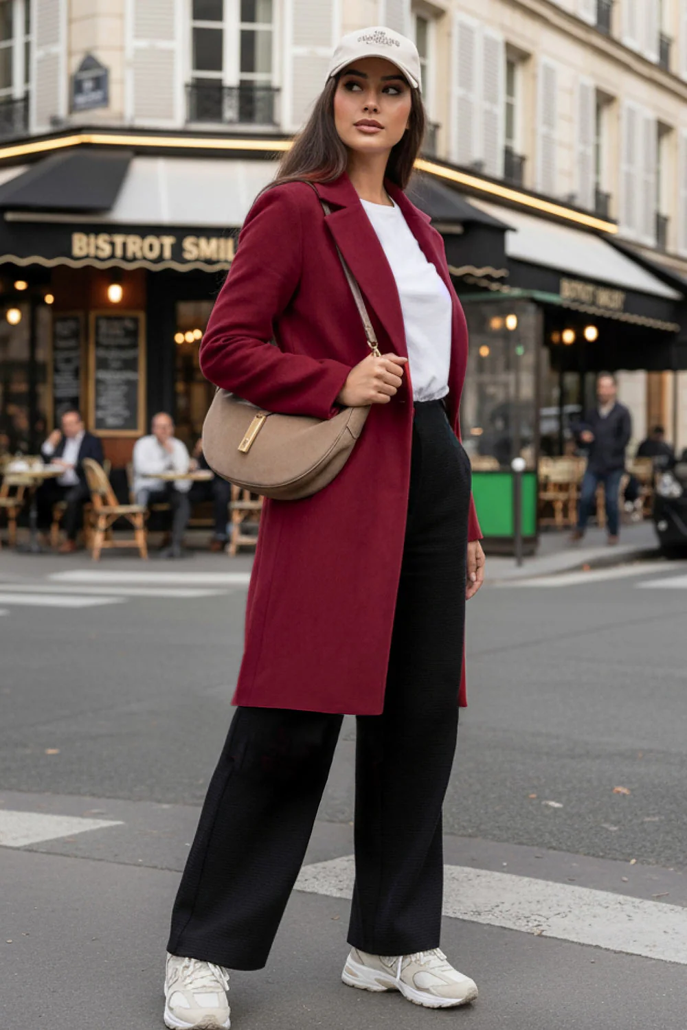 Abrigo corte recto efecto suede