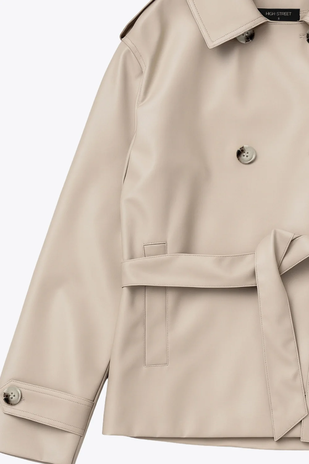 Abrigo trench corto con cinturón