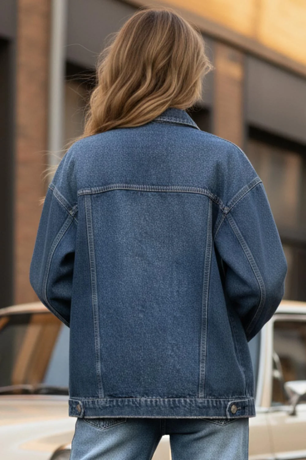 Chamarra de denim fit oversized con rotos