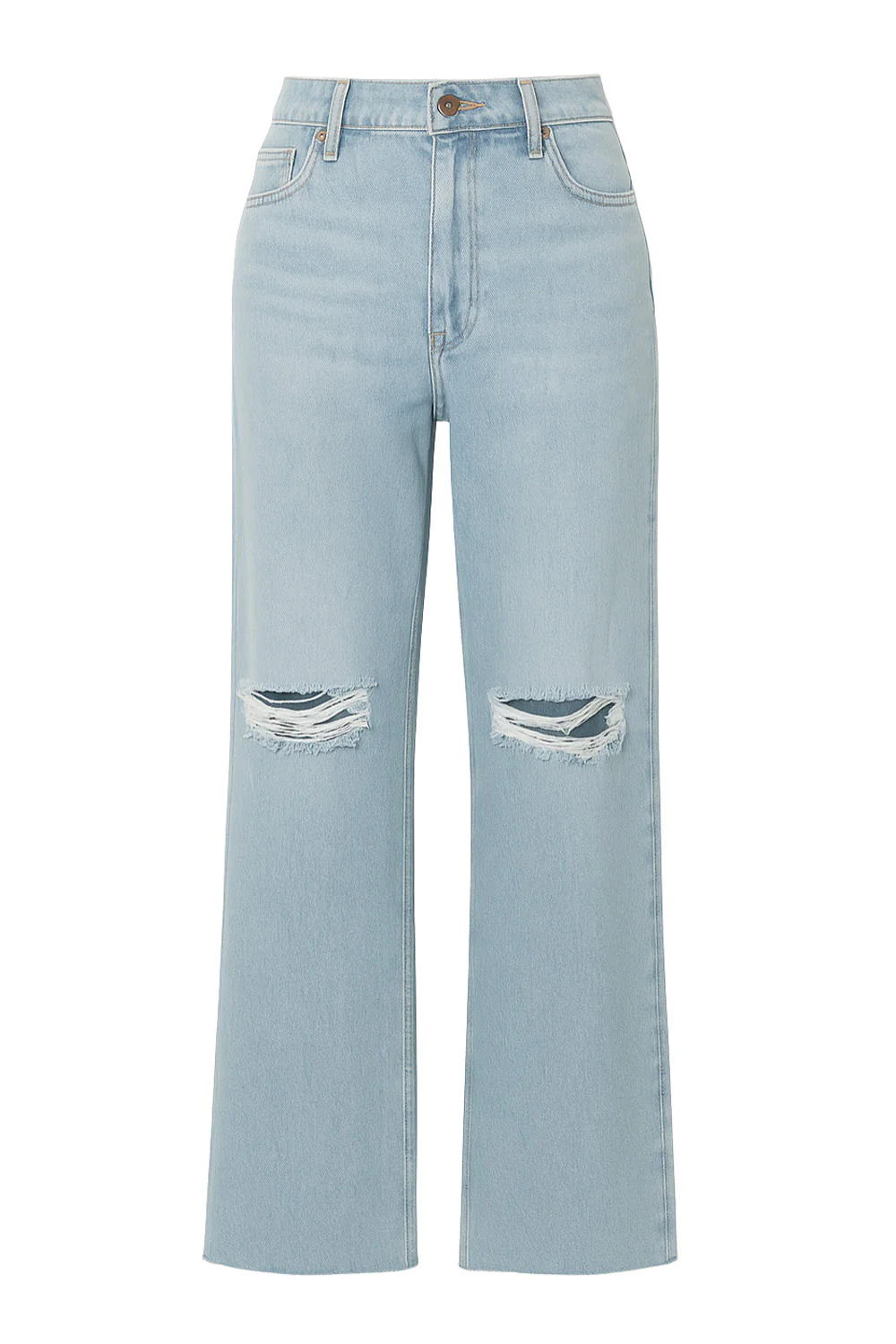 Pantalón denim wide leg con rotos