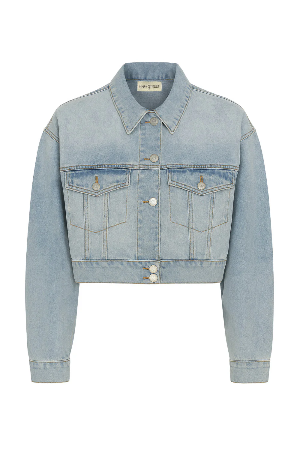 Chamarra corta de denim fit oversized