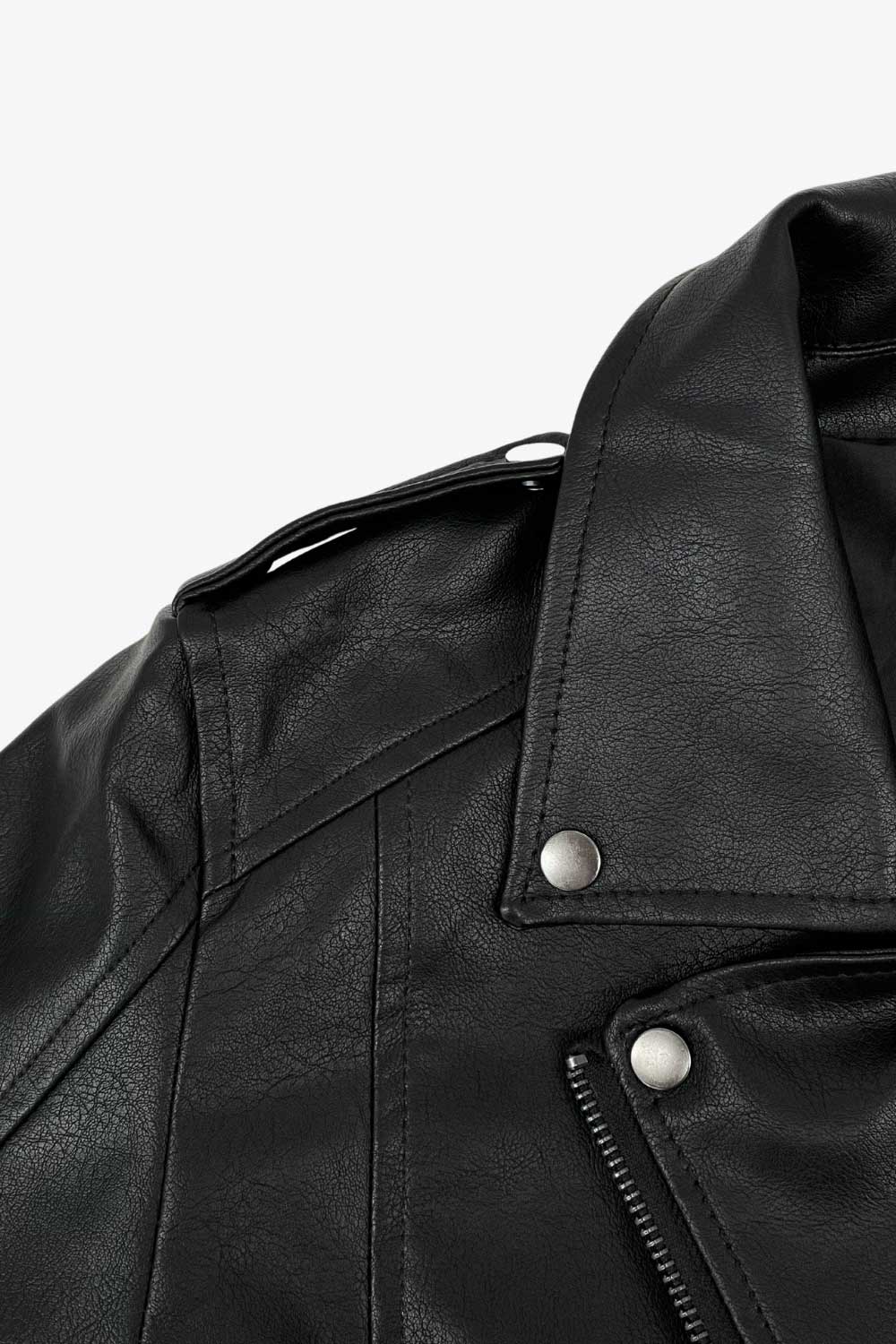 Chamarra biker efecto piel