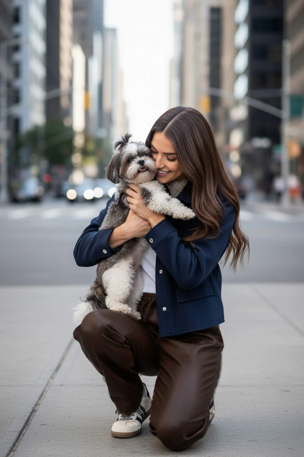 Chamarra corta recta con cuello botones