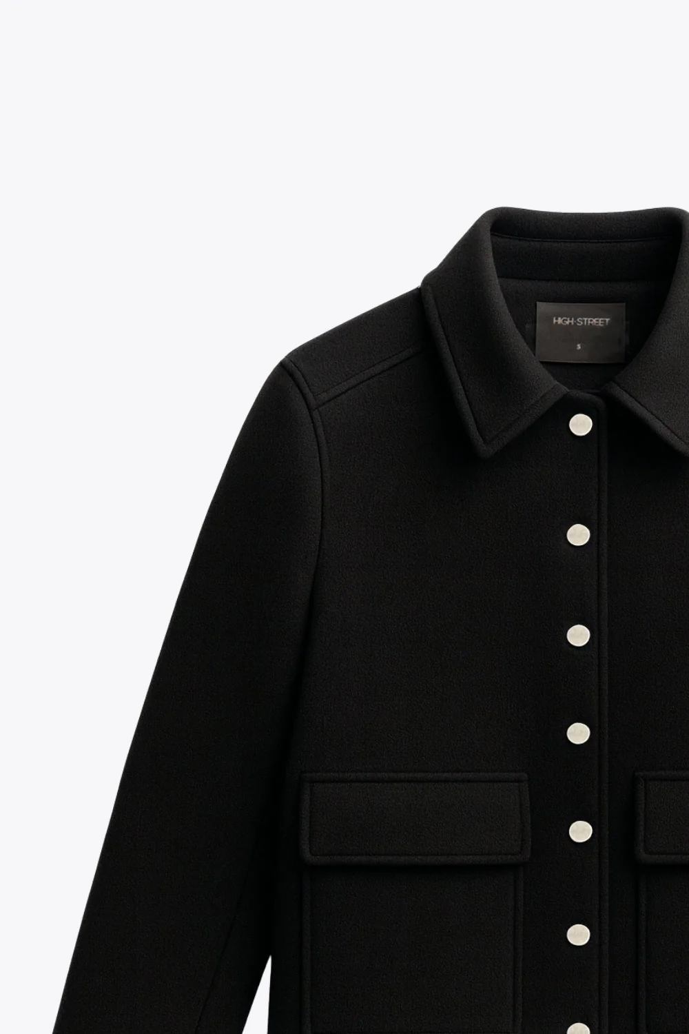 Abrigo corto de fit recto con bolsillos