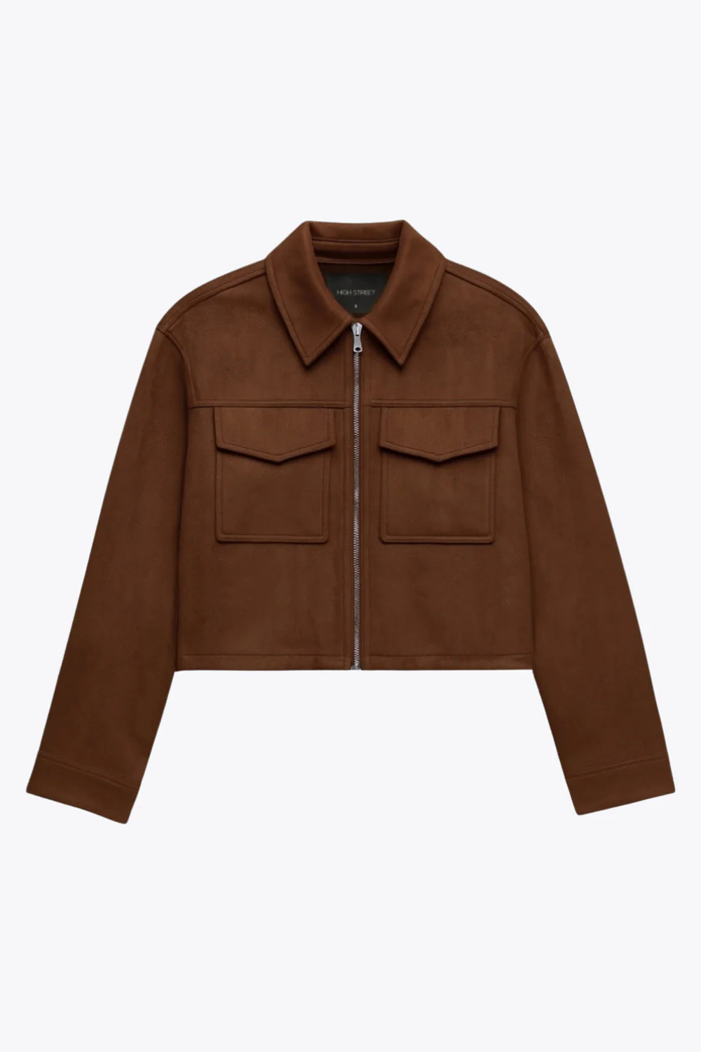 Chamarra bolsillos efecto ante