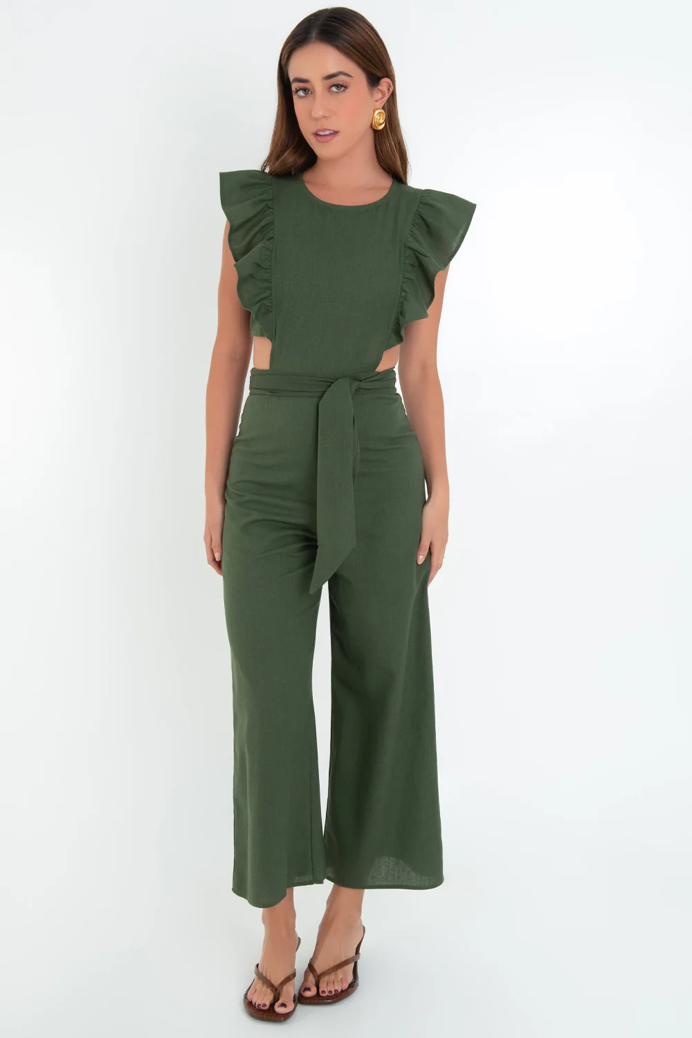 Palazzo culotte con olanes cut out cintura