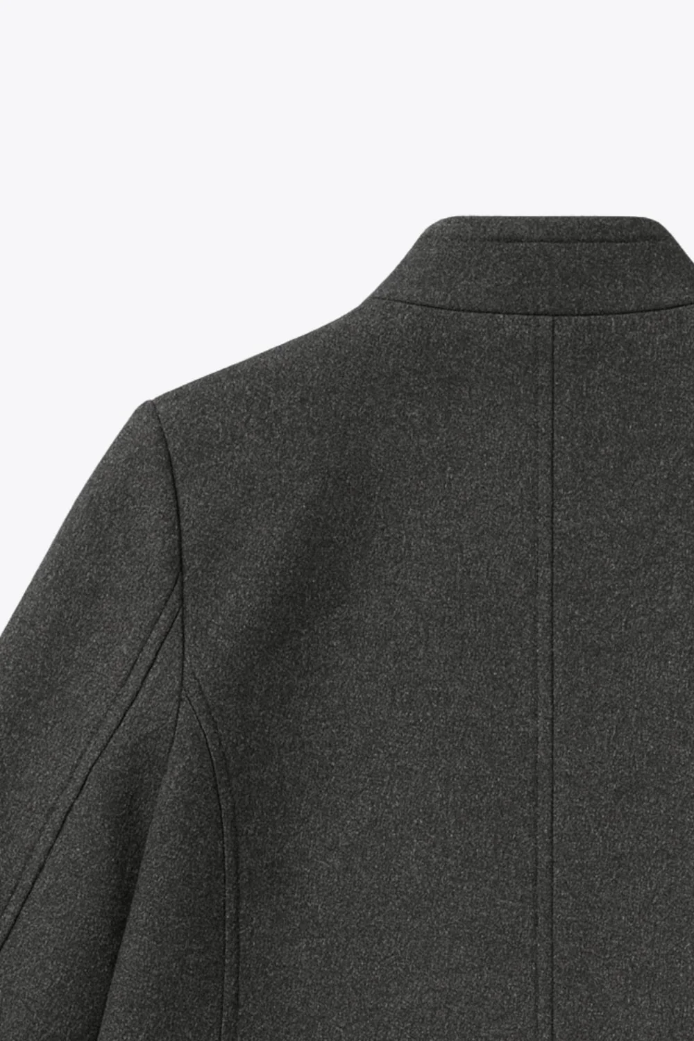 Abrigo cruzado de cuello alto botones en contraste