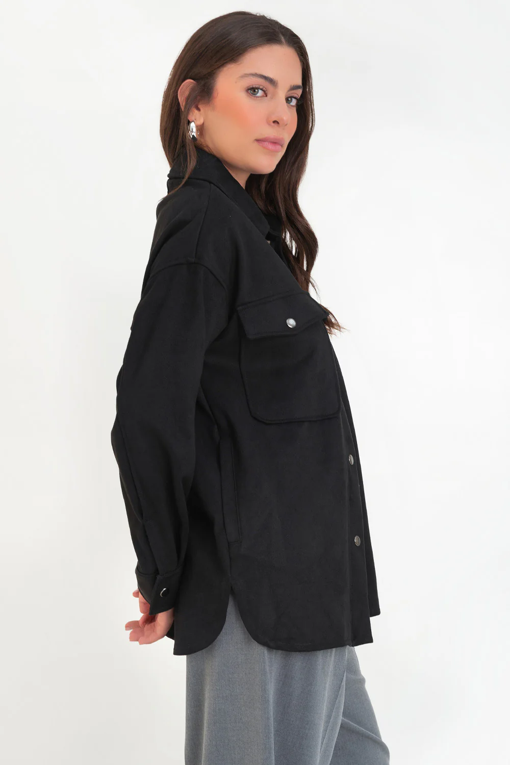 Sobrecamisa oversized de botones en contraste