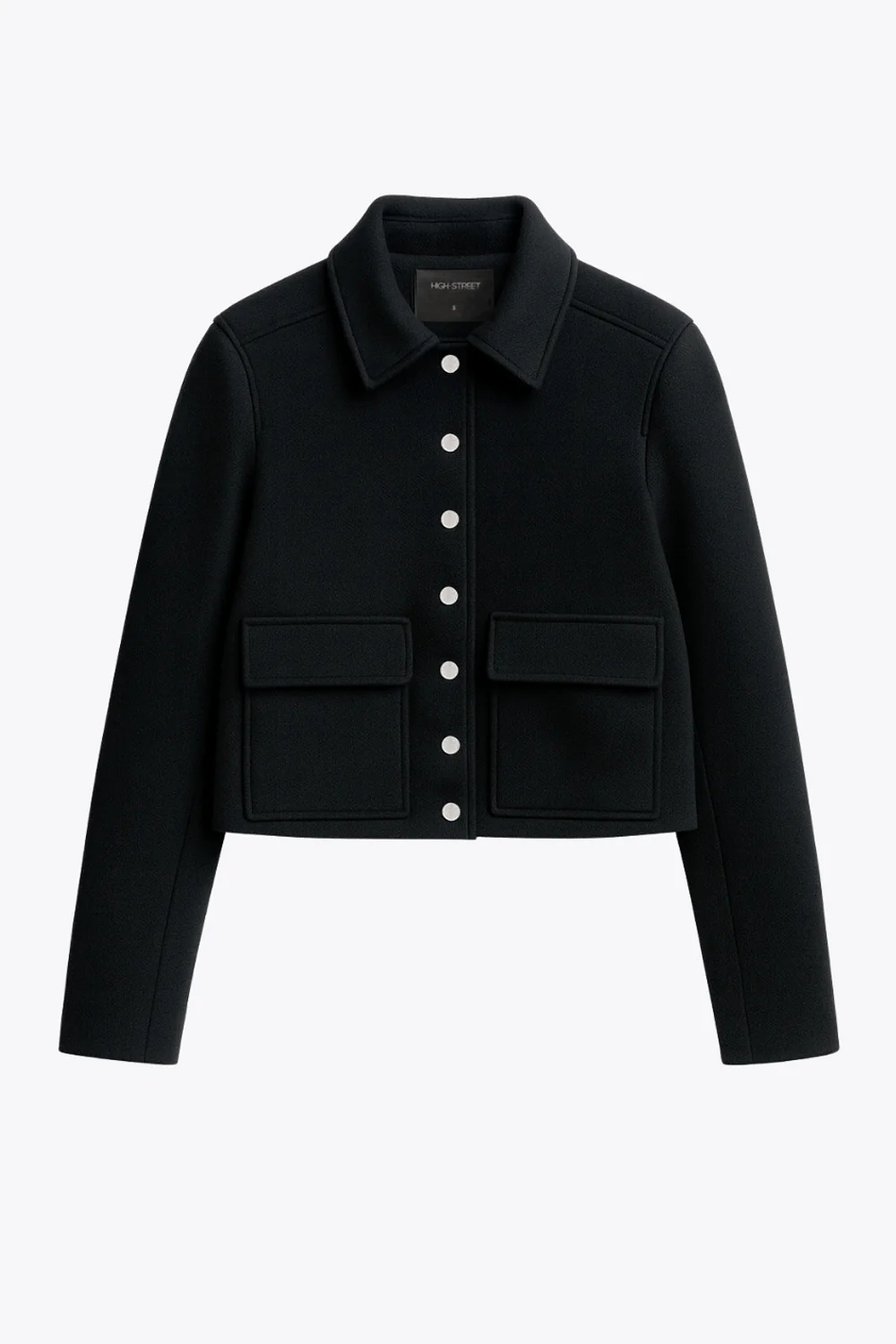 Abrigo corto de fit recto con bolsillos