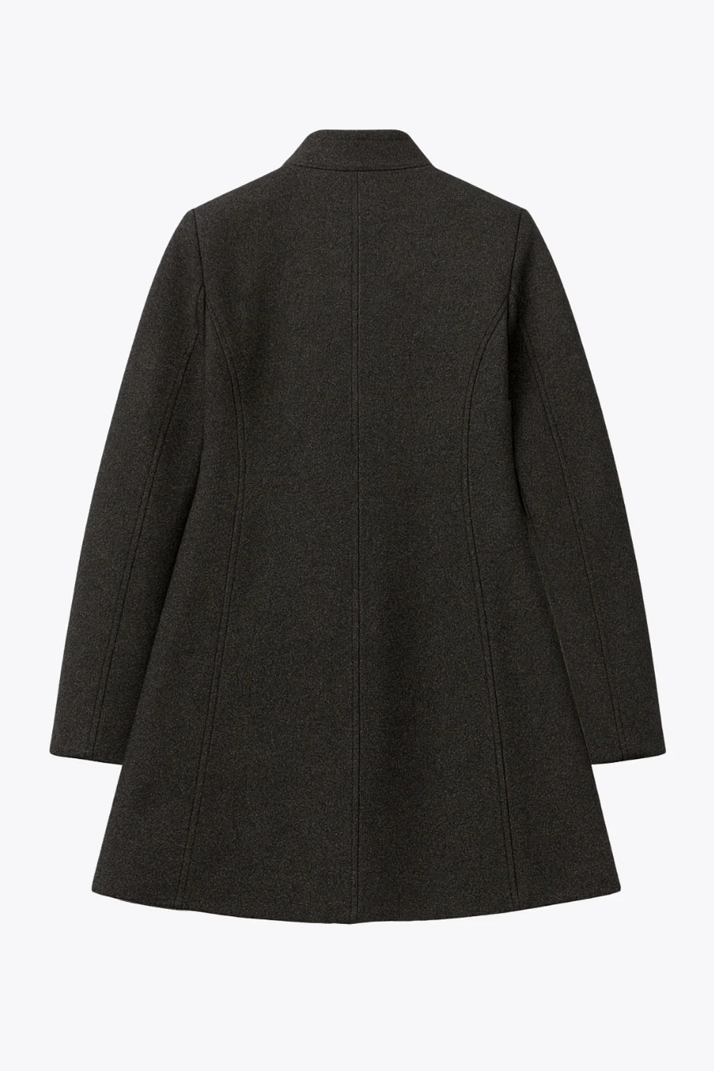 Abrigo cruzado de cuello alto botones en contraste