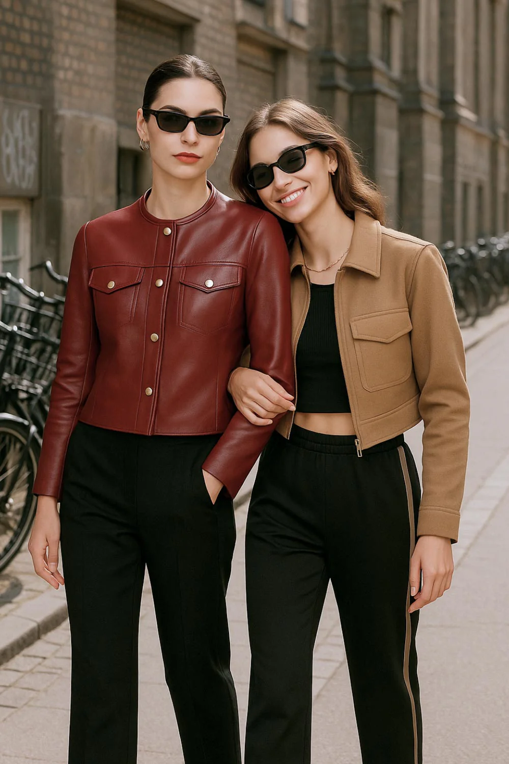 Chamarra corta cremallera enfrente