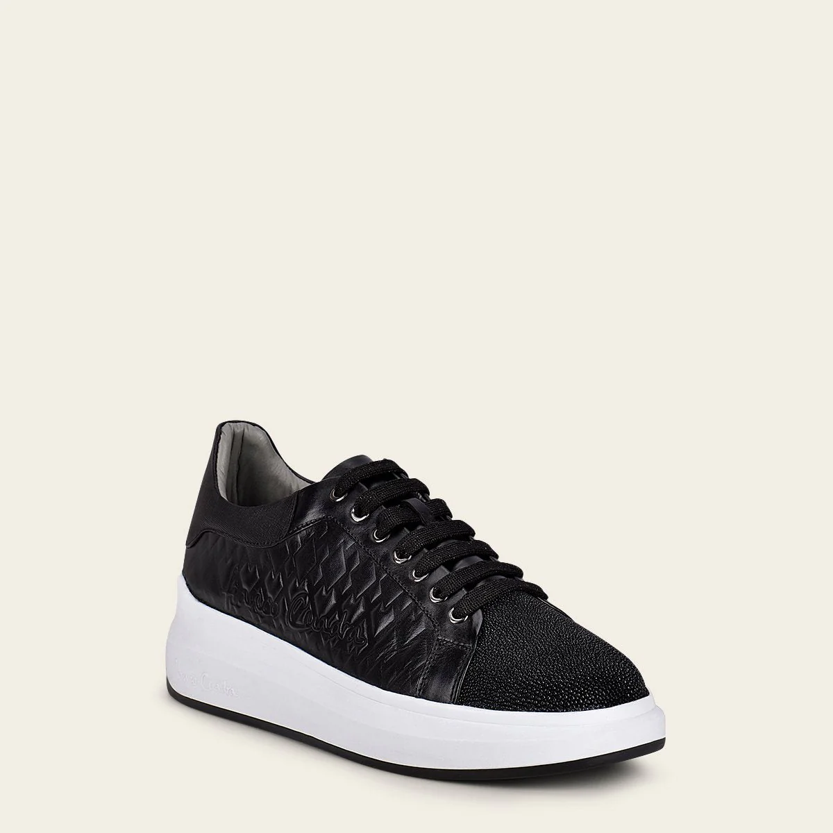 Sneakers en piel genuina de mantarraya