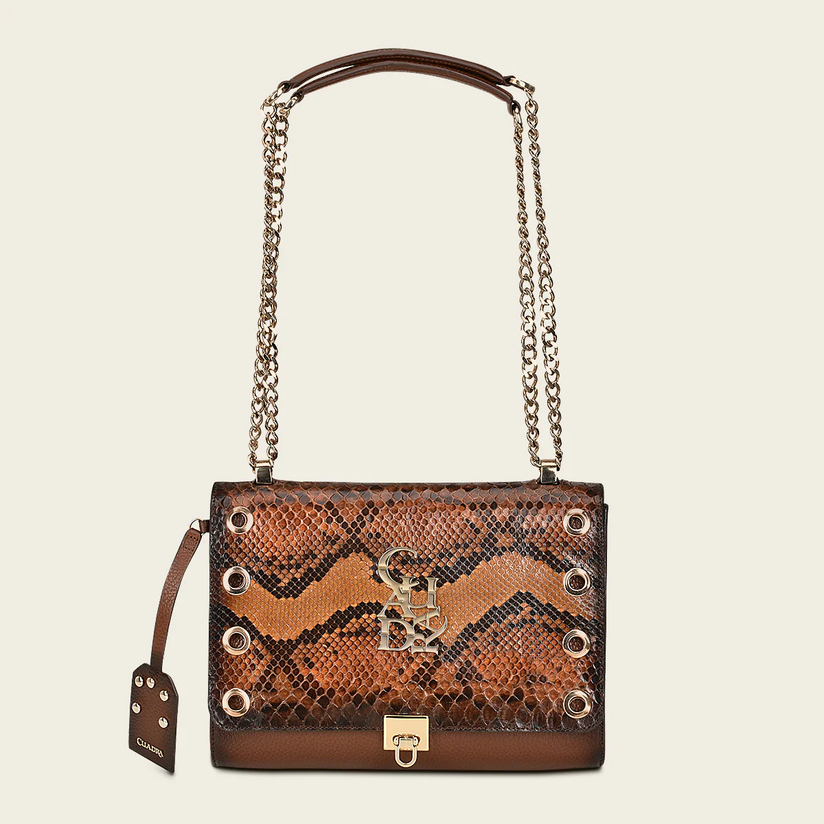 Crossbody en piel genuina de pitón para dama
