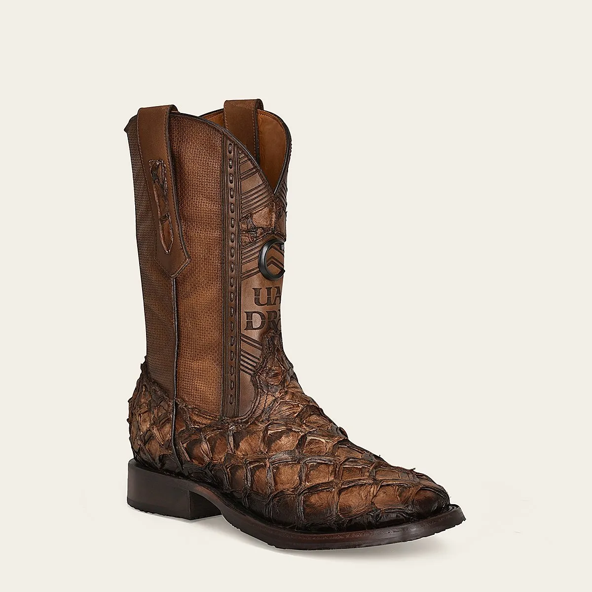 Bota rodeo en piel genuina de pirarucu.