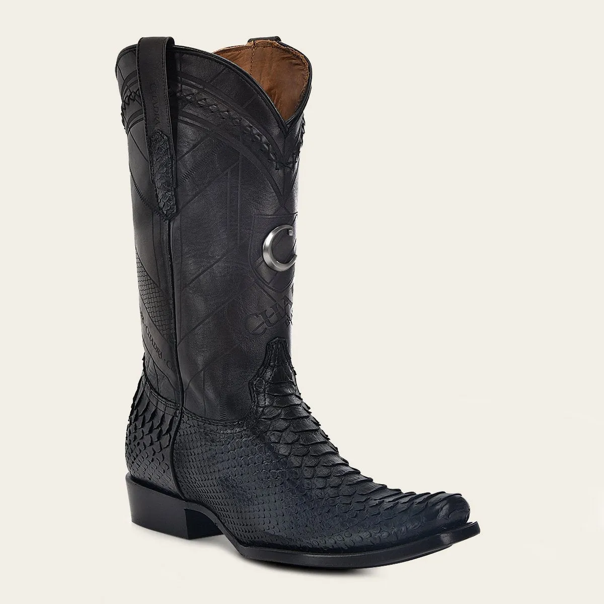 Bota vaquera en piel de pitón.