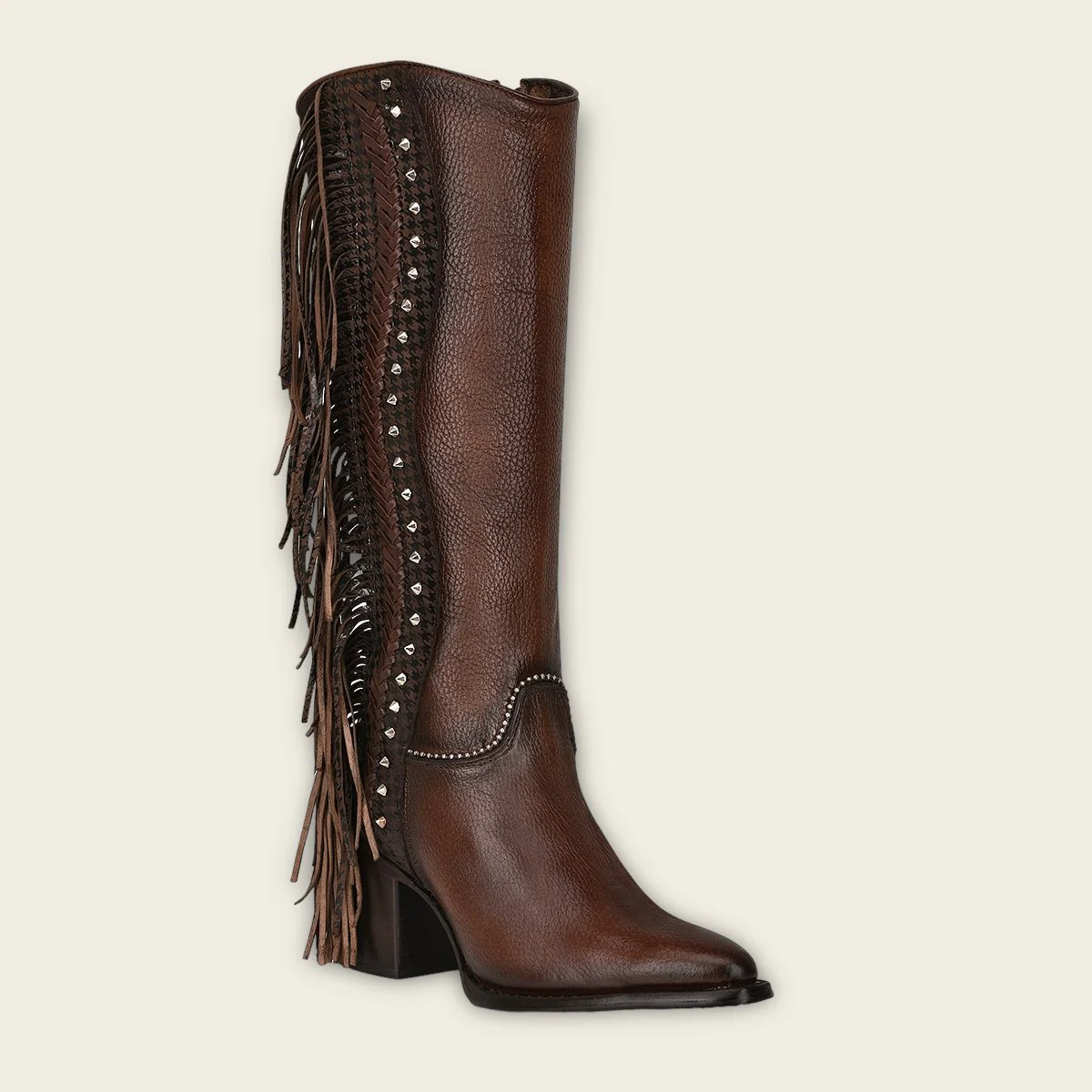 Bota western en piel genuina para dama