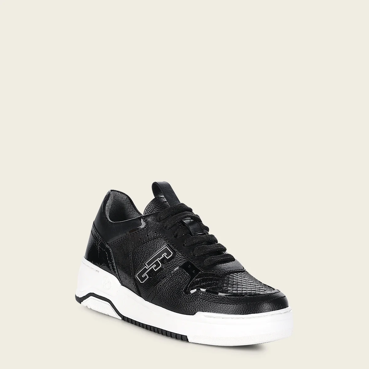 Sneakers en piel genuina de pitón para dama